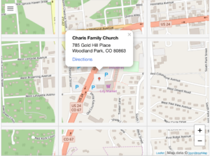 Charis Family Church Location, Woodland Park, CO